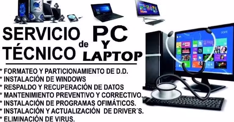 SERVICIO TECNICO LAPTOPS &zwj; , WINDOWS Y PROGRAMAS